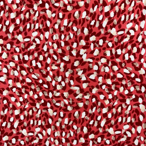 Vince Camuto Red Multi Printed Ruched Front Sleeveless V-Neck Midi Dress 6 NWOT - Picture 10 of 13